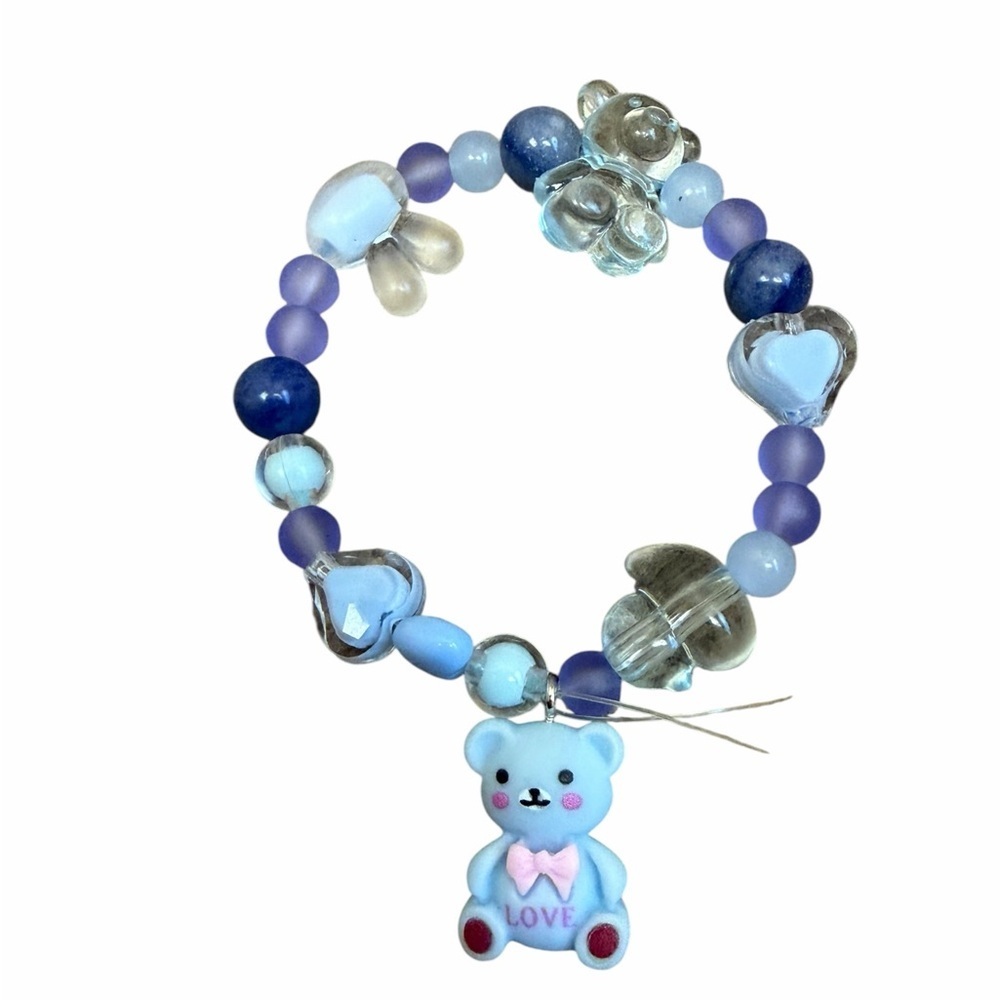 Bear duck heart Rabbit Stretch Purple Blue bracelet